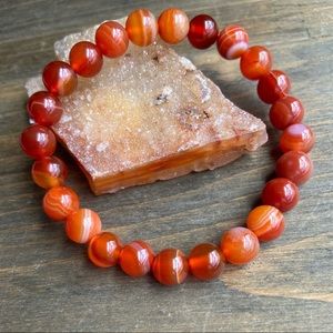 FIRE CARNELIAN BEADS BOHO BRACELET